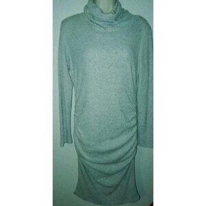 Parnixs long sleeve gray ruched cowl sweater dress Lg New With Tags Maternity